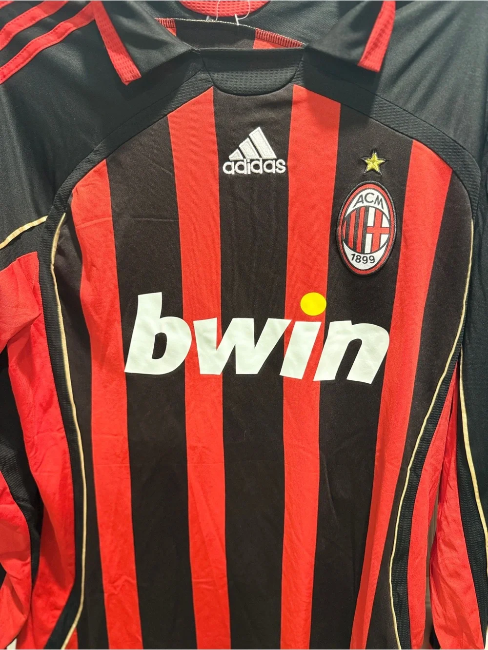 Vintage Adidas AC Milan 2006 2007 UCL Home Jersey Long Sleeve XL